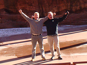On stage with Alan Boyle at the Red Rocks Arena in Denver