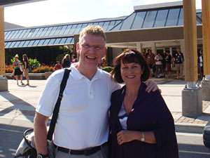Penticton airport, B.C. with Lynn Sharrett after conference